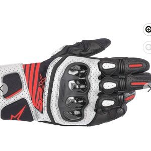 Alpinestars SPX Air Carbon v2 Motorcycle Gloves - Size L - Black White Fluo Red